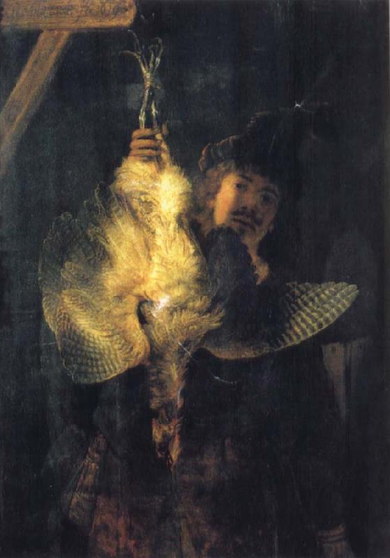 REMBRANDT Harmenszoon van Rijn Self-Portrait with a Dead Bittern Germany oil painting art